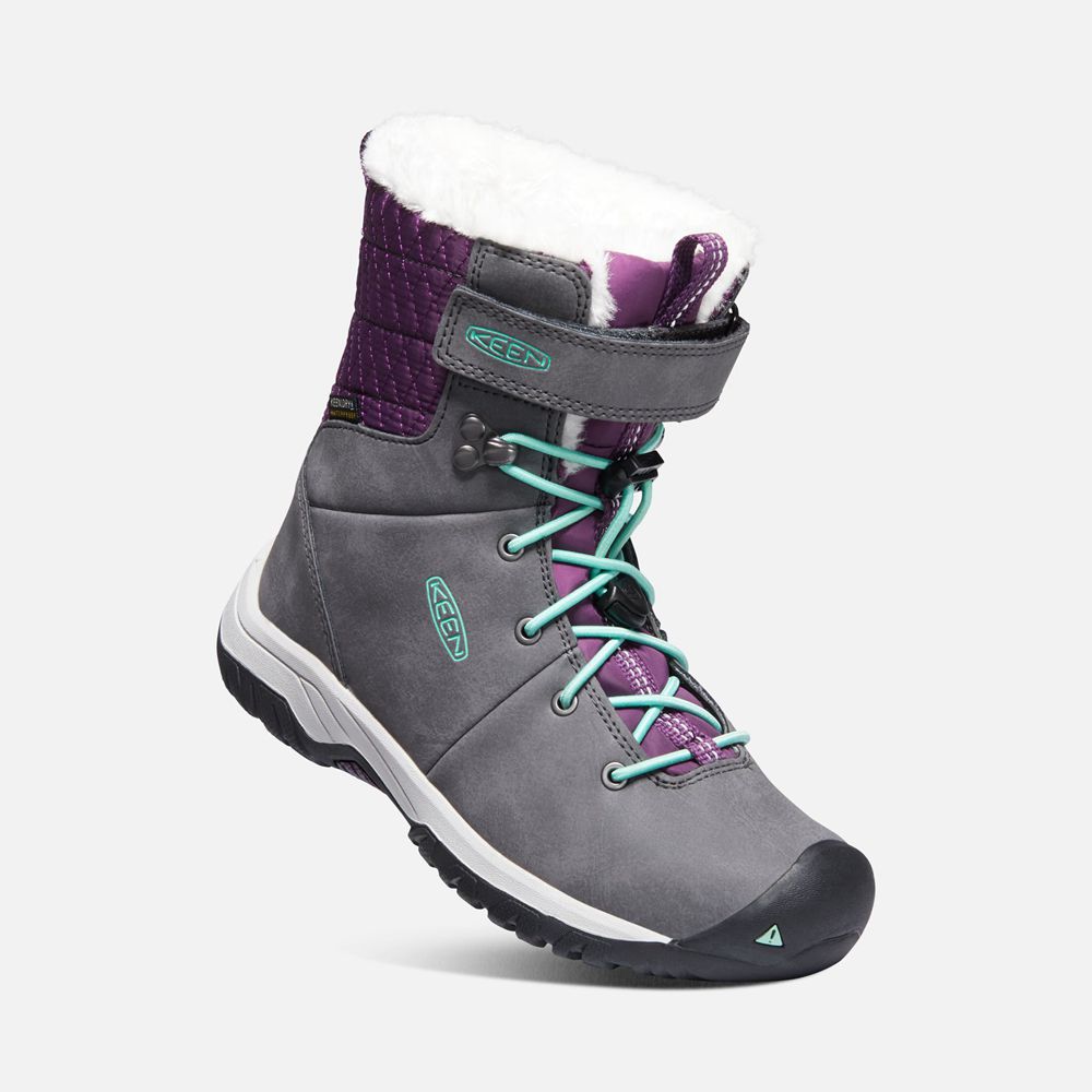 Keen Vinterkängor Barn Grå/Lila - Hoodoo Iii Waterproof - 209671NVR